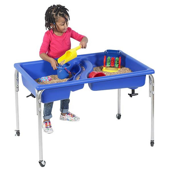 Metal sand and water table outlet