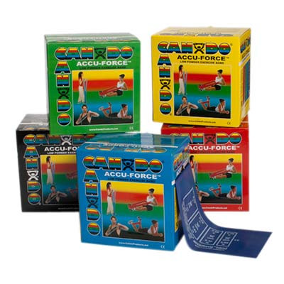 CanDo AccuForce Exercise Band - box of 40, 4' lengths - Black - x-heavy