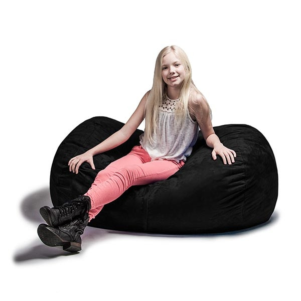 Jaxx 4' Bean Bag Lounger - Black, in use