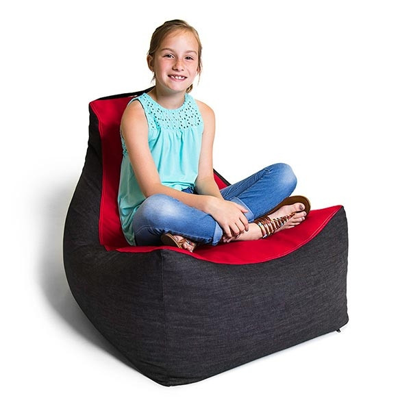 Jaxx Pixel Bean Bag Gamer Chair - Red, in use