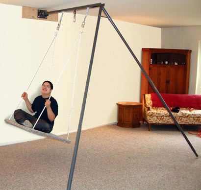 Free standing bargain swing frame
