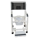 Shower Chair with Sliding Footrest and Square Pail