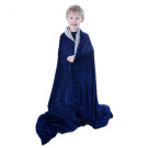 Sensory Hugs Weighted Blanket Slip Covers - In Use (Royal Blue Minky Dot)