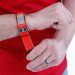 Adjustable Red Sports ID Medical Bracelet - In Use