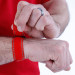 Adjustable Red Sports ID Medical Bracelet - In Use
