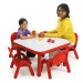 BaseLine® Square Tables - Candy Apple Red - in Use - with Chairs (NOT INCLUDED)