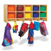 Jonti-Craft® 10 Section Wall Mount Coat Locker - With Color Bins - In Use