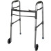 Economy Two-Button Junior/Adult Folding Walker With Wheels