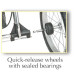 Quick-release wheels with sealed bearings