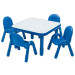 BaseLine® Square Tables - Royal Blue with Gray Top - with Chairs (NOT INCLUDED)